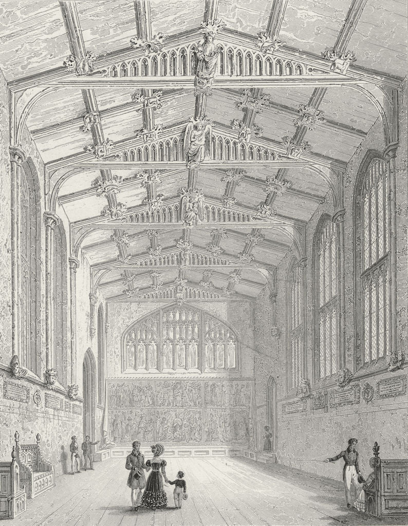 WARCS. Hall of St Mary-Coventry. Bartlett 1830 old antique print picture